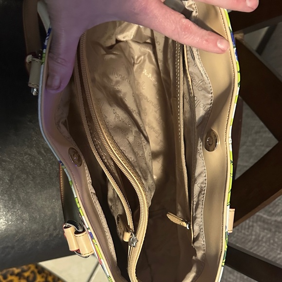 Tignanello Blue and Green Floral Tote - Picture 4 of 8